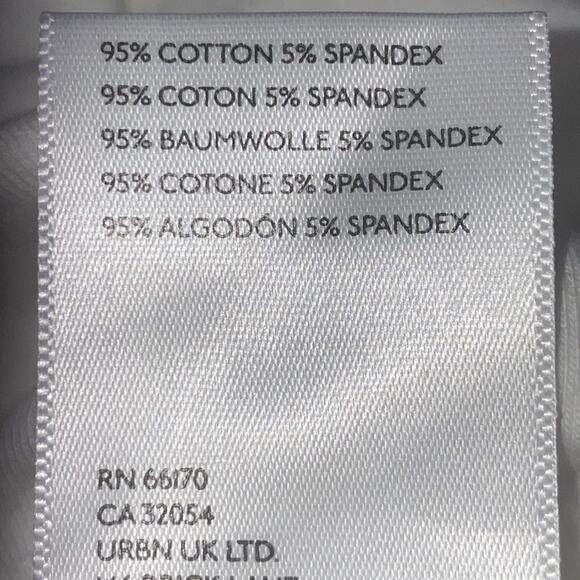 Anthropologie Maeve Women’s White Embroidered V-Neck Cropped Tee Sz L Tennis - Picture 7 of 9